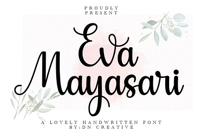 Eva Mayasari script crafting font handwritten monoline new font script ui