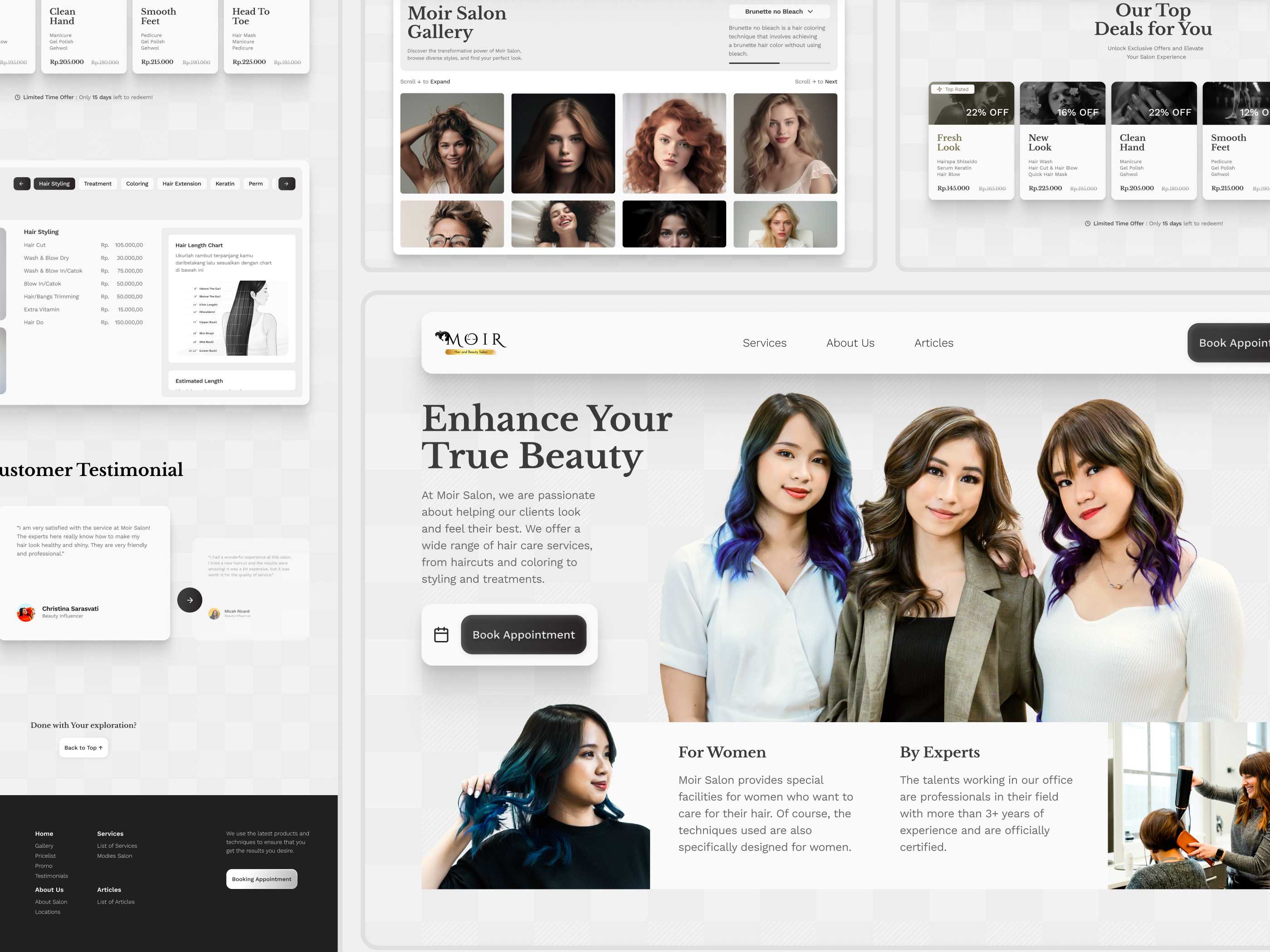 Moir Salon : Hair Beauty Salon animation branding graphic design illustration logo salon ui ui ux vector