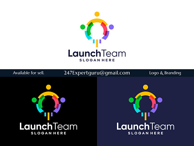 Teamwork logo design with colorful style logo design startup launch and team logo design