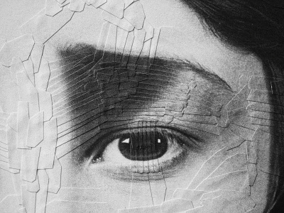 Rand II, detail collage detail eye illustration portrait