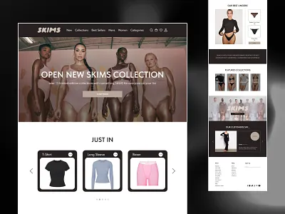 SKIMS web-site design shot ui ux uxui web design