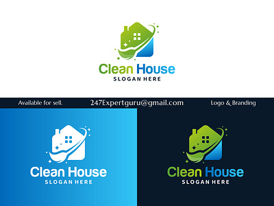 Home cleaning logo design template with clean broom and house home cleaning serviceshome