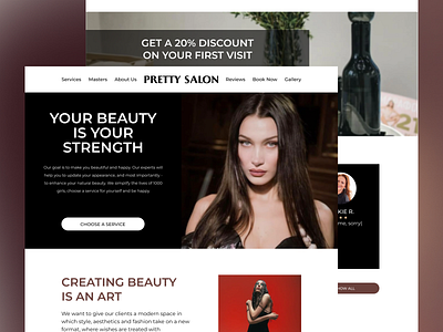 BEAUTY SALON web-site shot ui ux uxui web design