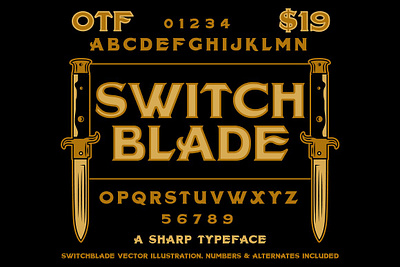 Switchblade Display Font display display font font retro serif type typography
