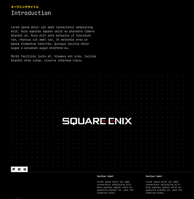 PRG. — Introduction page: "Square-Enix" (Concept only) about branding introduction logo ui ui design user interface