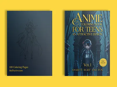 Anime Coloring Book for Teens an Attractive Demon anime book cover book art book cover book cover design book cover mockup book design book illustration coloring book coloring book cover cover art ebook ebook cover epic bookcovers fantasy book cover graphic design hardcover kindle book cover mystery book cover professional book cover sci fi book cover