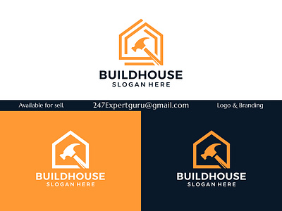 House repairs logo design template hammer logo with home graphic design house repairs logo