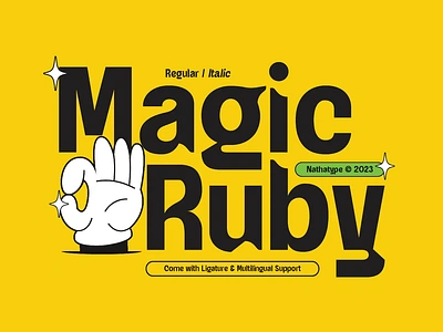 Magic Ruby 3d fonts graphic design