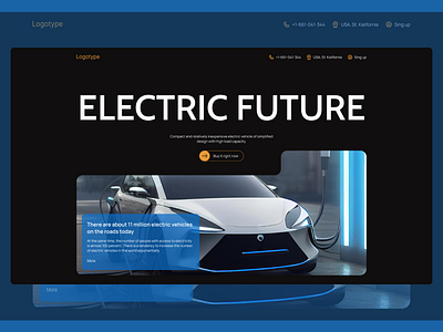 UI for Electric Car car design e commerce illustration ui ux web design