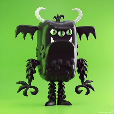 Three-eyed monster 3d 3d modeler design monster toy toy design