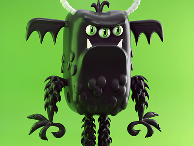 Three-eyed monster 3d 3d modeler design monster toy toy design