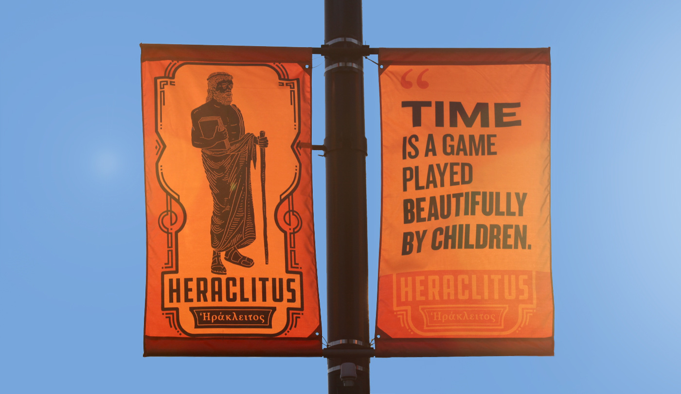 Ancient Philosophers ancient greece engraving etching greek illustration monoline philosophy portrait quotes street banner typography