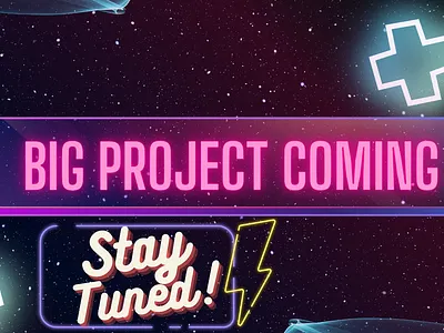 A stay tuned banner graphic design