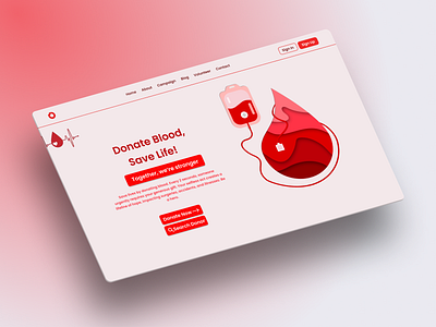 Blood Donation Hero Section graphic design ui web design