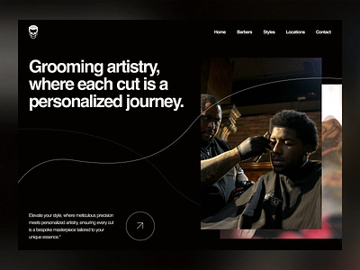 Barber Shop Website Landing Page Inspiration above the fold barber barber shop design hairstyle landing minimal shop ui ux website