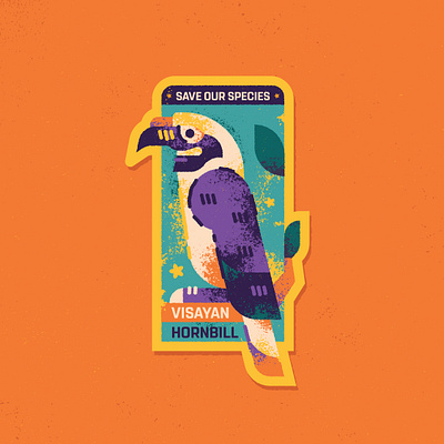 Visayan Hornbill animals biodiversty bird illustration birds endangered species fauna geometric illustration illustration illustrator pattern design philippines sticker