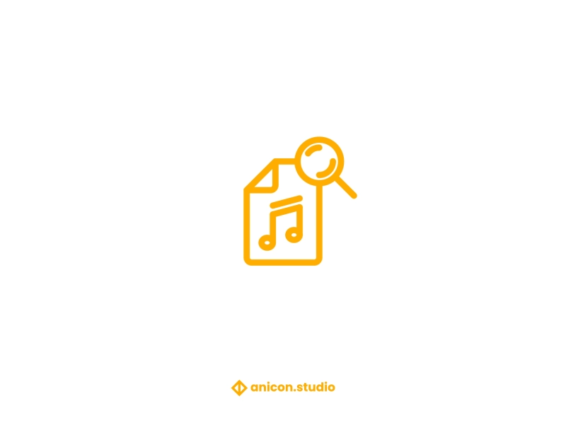 Music search Lottie ICON anicon animated logo business design graphic design icon illustration json logo lottie motion graphics music search ui