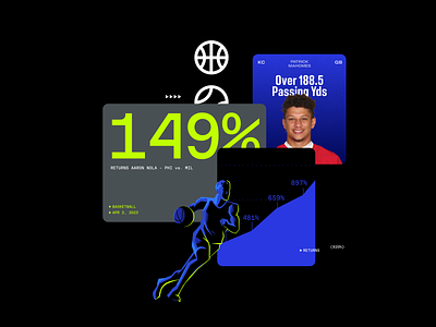 Mojo - Branding Cards app basketball branding chart clean design football illustration logo market percentage sports statistics stats typography ui ux web website
