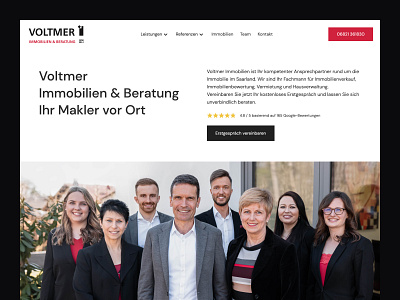 Voltmer Immobilien - Real Estate Agency Website agency interaction design realestate