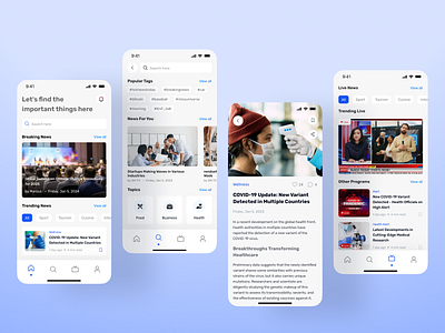 NewsPlus : Updates from the world blue figma graphic design news ui uiux updates