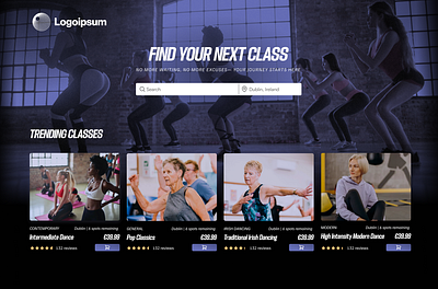 Landing Page For Dance Class Client app branding checkout colorful design fitness gaming purple store ui upbeat web design website