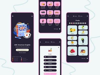 Learning Language App app design education english learning mobile ui uxui