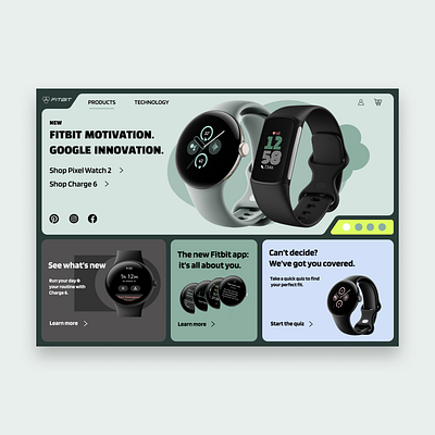 FITBIT WEBDESIGN bento grid design figma landingpage ui ux web webdesign website