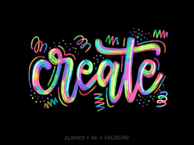 Create alwaysbecoloring design graphic design illustration procreate typography