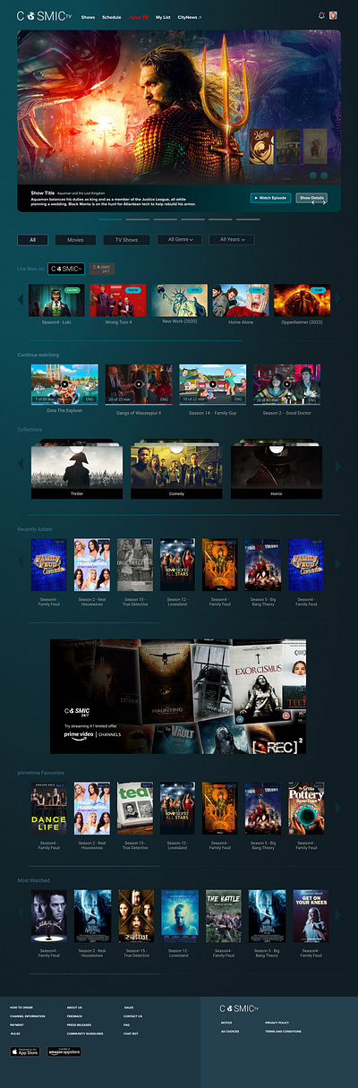 TV channel Portal branding homepage research template ux design visual design