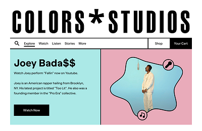 Colors Studios Landing Page colors colors studios daily ui grotesk music music design music ui visual design
