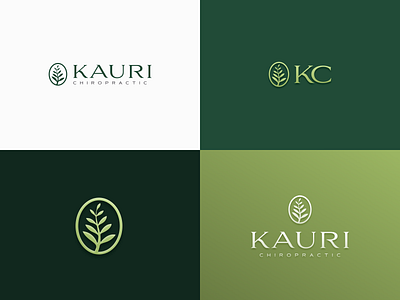 Kauri Chiropractic Concept badge badge logo brand brand designer branding chiropractic chiropractor fern green holistic kauri logo logo design logo designer logos wellness wellness logo