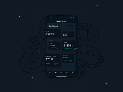 ShoreTrade android animation app art direction branding dark design direction design system iconography illustration ios iphone logo minimal motion product design startup tech ui ux