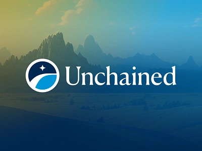 Unchained Rebrand — Master Logo bitcoin blue brand color crypto financial financial institution financial services logo logo design navigator rebrand rebranding serif star ui wordmark