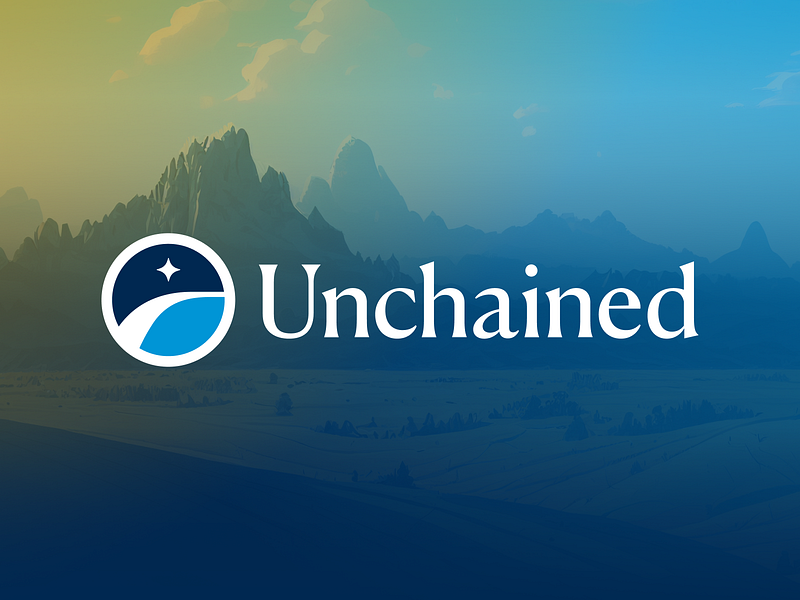 Unchained Rebrand — Master Logo bitcoin blue brand color crypto financial financial institution financial services logo logo design navigator rebrand rebranding serif star ui wordmark