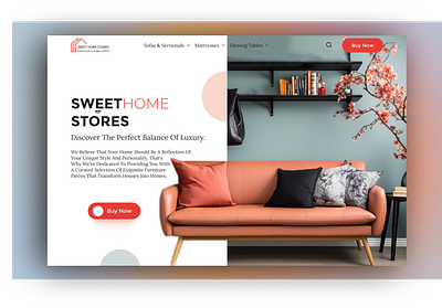 Prettiest sweet home furniture and goods design graphic design landing pagr ui ui design website