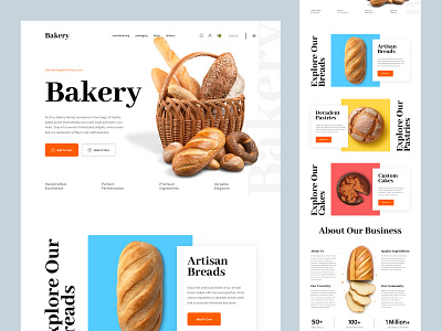 Bakery Shopify Store Design bakery bread break design ecommerce homepage illustration interface landing landing page local store organic shopify small store store ui web web design website