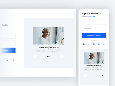 Signup 001 - Enhanced Build blue builder clean company dailyui design graphic design gray interface kit saas section sign up signup startup tech template ui uikit ux