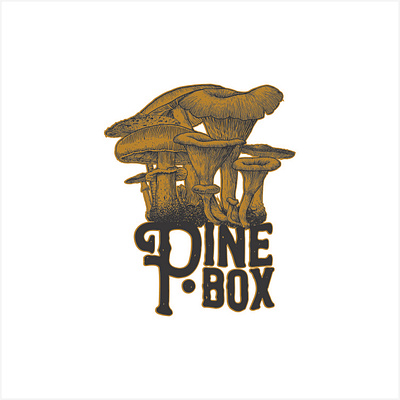 Pine-Box Customs mushroom sticker adobe illustrator graphic design logo design sticker design