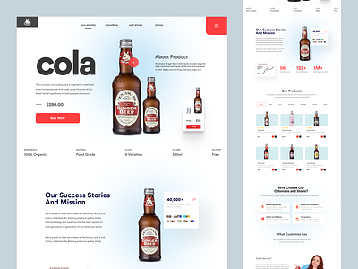 Cola - Store Design for Cold Drinks beer cola drink ecommerce homepage landing landing page local store product page shopify single product small store store web website wordpress