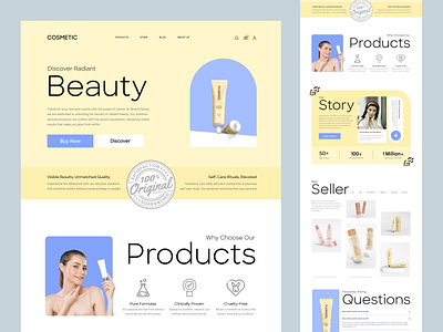 Cosmetic - Shopify Store for Cosmetics and Beauty Company beauty store clickfunnel cosmetics cream ecommerce fashion homepage interface landing page lotion product page product website serum shopify single product single product website web web design website wordpress