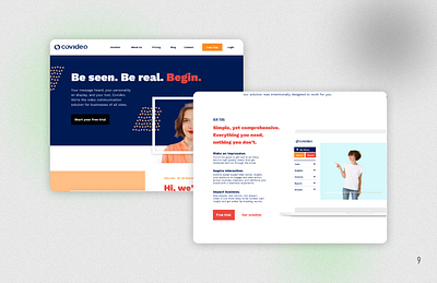 Covideo product design ui ux web web app