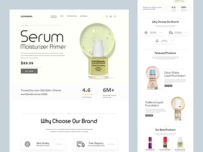 CoverGirl - Beauty and Cosmetics Product Store beauty store commerce cosmetic store cream design homepage interface landing landing page local store lotion product products serum shopify small store store web web design website