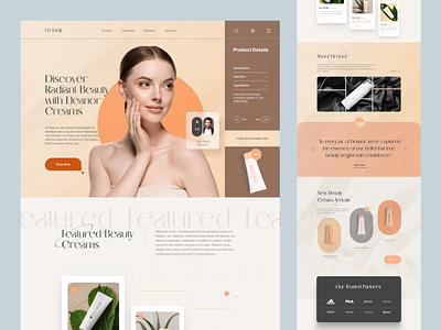 Eleanor - Body wash product website beauty cosmetic design ecommerce homepage illustration interface landing landing page local store one product product product details shopify single product website small store ui web web design website