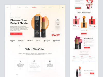 Eleanor - Cosmetics Serum Product Website beauty beauty store cosmetic design ecommerce homepage illustration interface landing landing page small store store ui web web design website