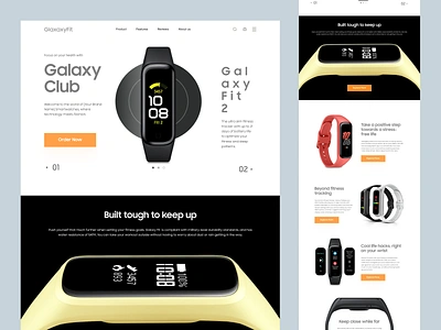 GalaxyFit - SmartWatch Website Design design ecommece galaxy homepage illustration interface landing landing page samsung shopifyl smart watch store ui watch web web design website