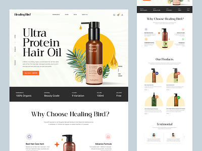 Healing Bird - Beauty and Cosmetics Product Store beauty cosmetics cream ecommerce homepage interface landing landing page lotion one product website product product website serum shopify shopify store single pager single product web web design website