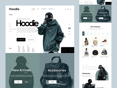 Hoodie Shopify Website Homepage Design For Fashion Products by