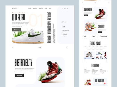 Low Retro - Shopify Website Design for Shoes Company design ecommerce homepage interface jordan landing landing page local store nike shoes shopify shopify store small store ui web web design website