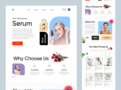 O. - Shopify Website Design for Beauty and Cosmetics Sotre beauty cosmetic cream design ecommerce homepage interface landing landing page lotion o2 one page product landing product page product webiste shopify single pager web web design website