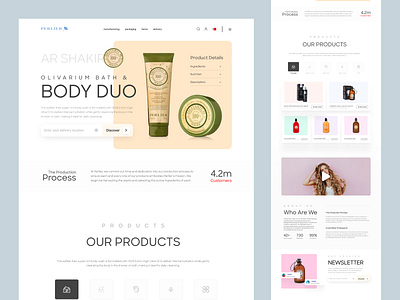 Perlier - Cosmetics Store Shopify Website beauty cosmetic design ecommerce homepage illustration interface landing landing page local store perlier shopify small store store ui web web design website woocommerce wordpress